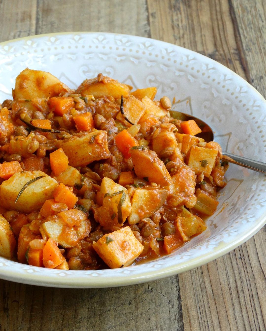 Hearty Lentil and Roast Potato Stew