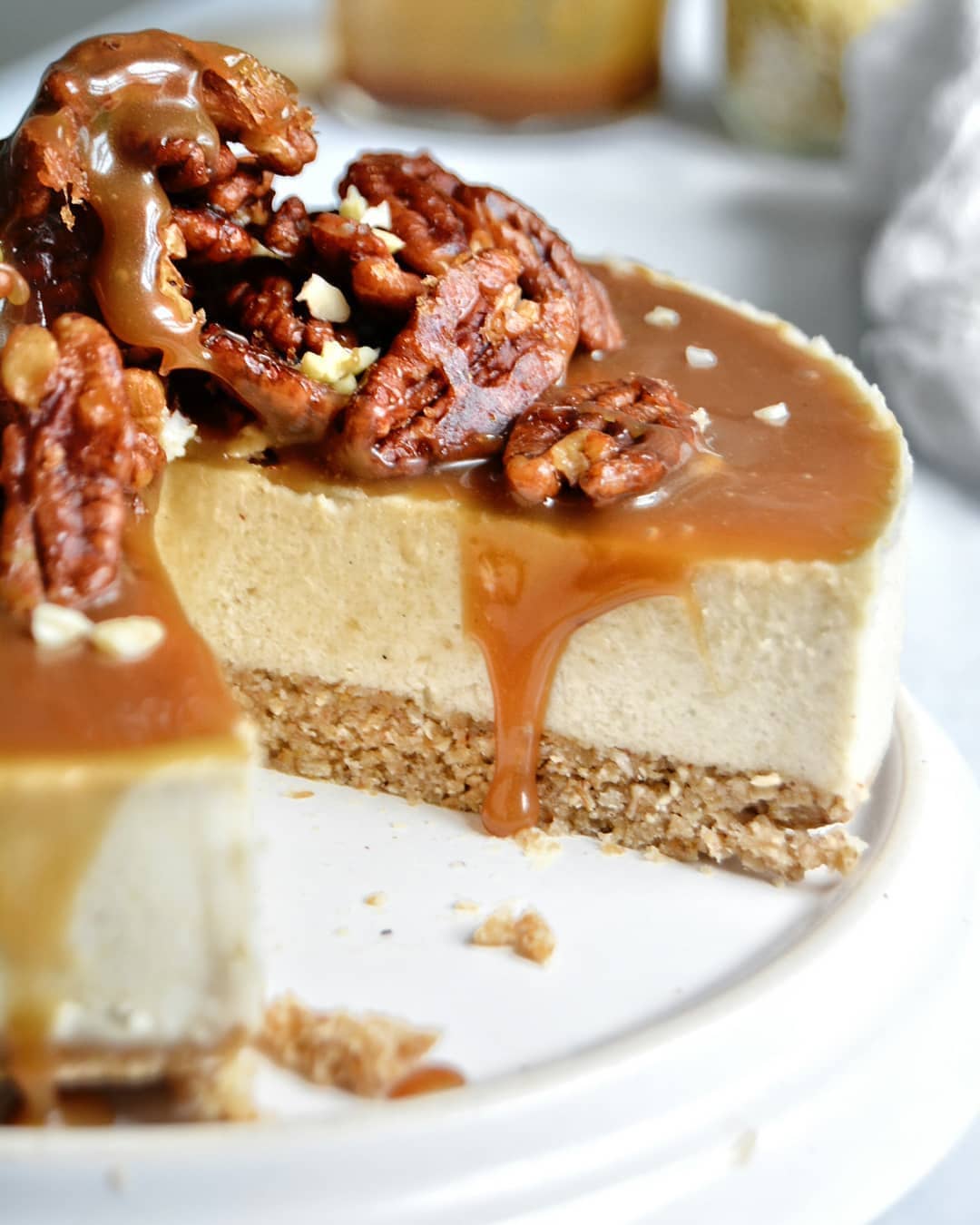 Vegan Gluten-Free Cognac and Caramel Coconut Cheesecake
