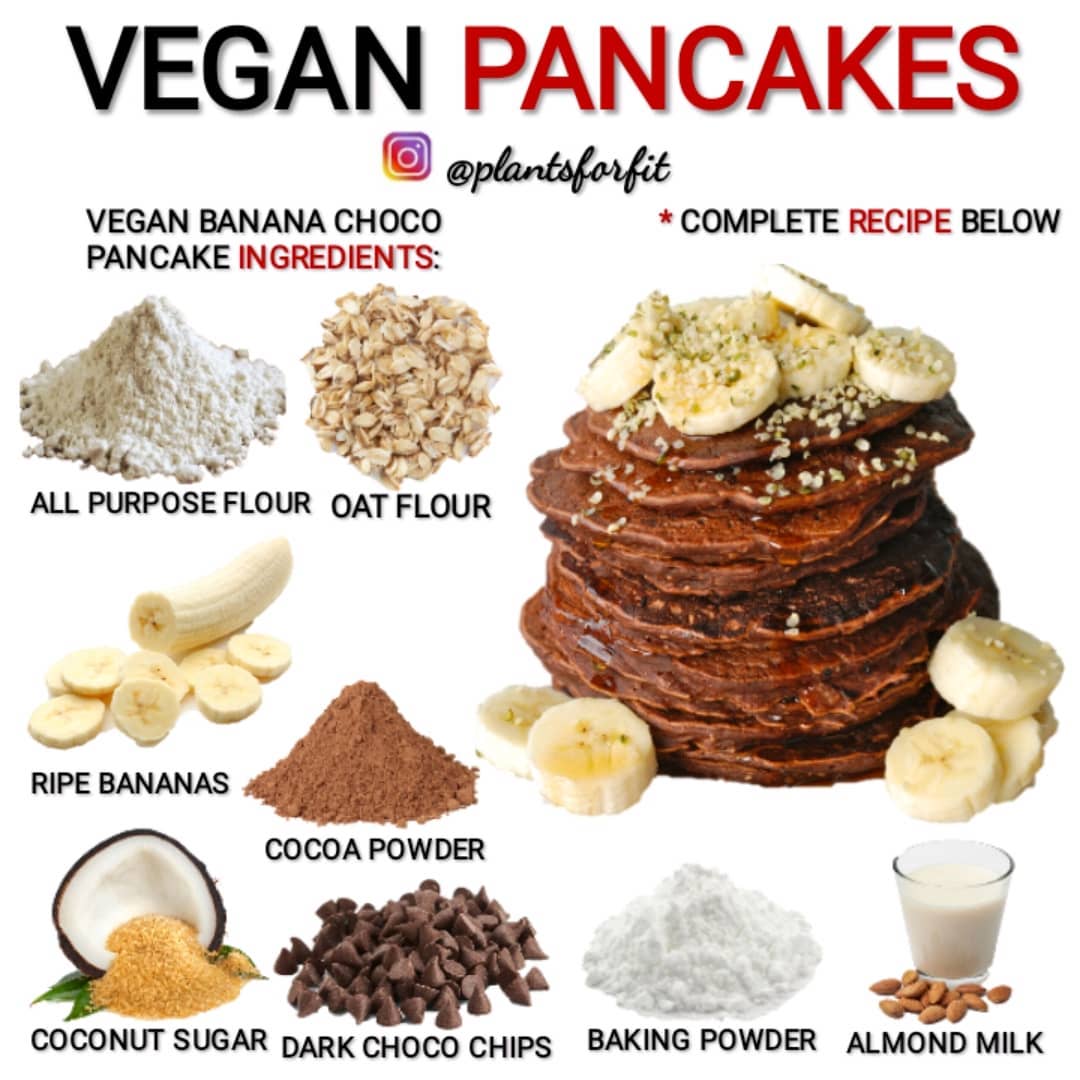 Delicious Vegan Banana Chocolate Pancakes