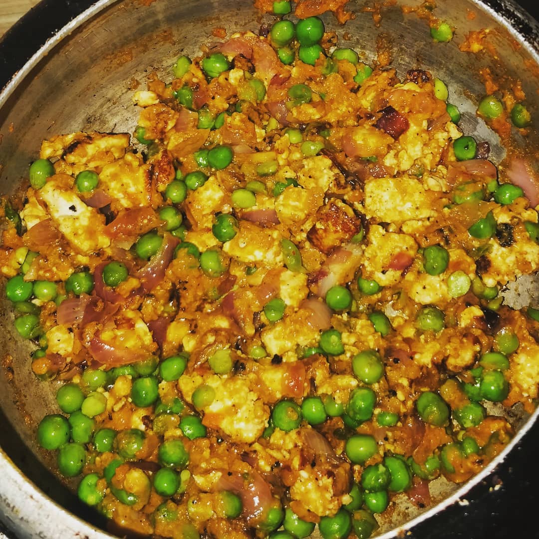 Tasty Matar Paneer Indian Dish