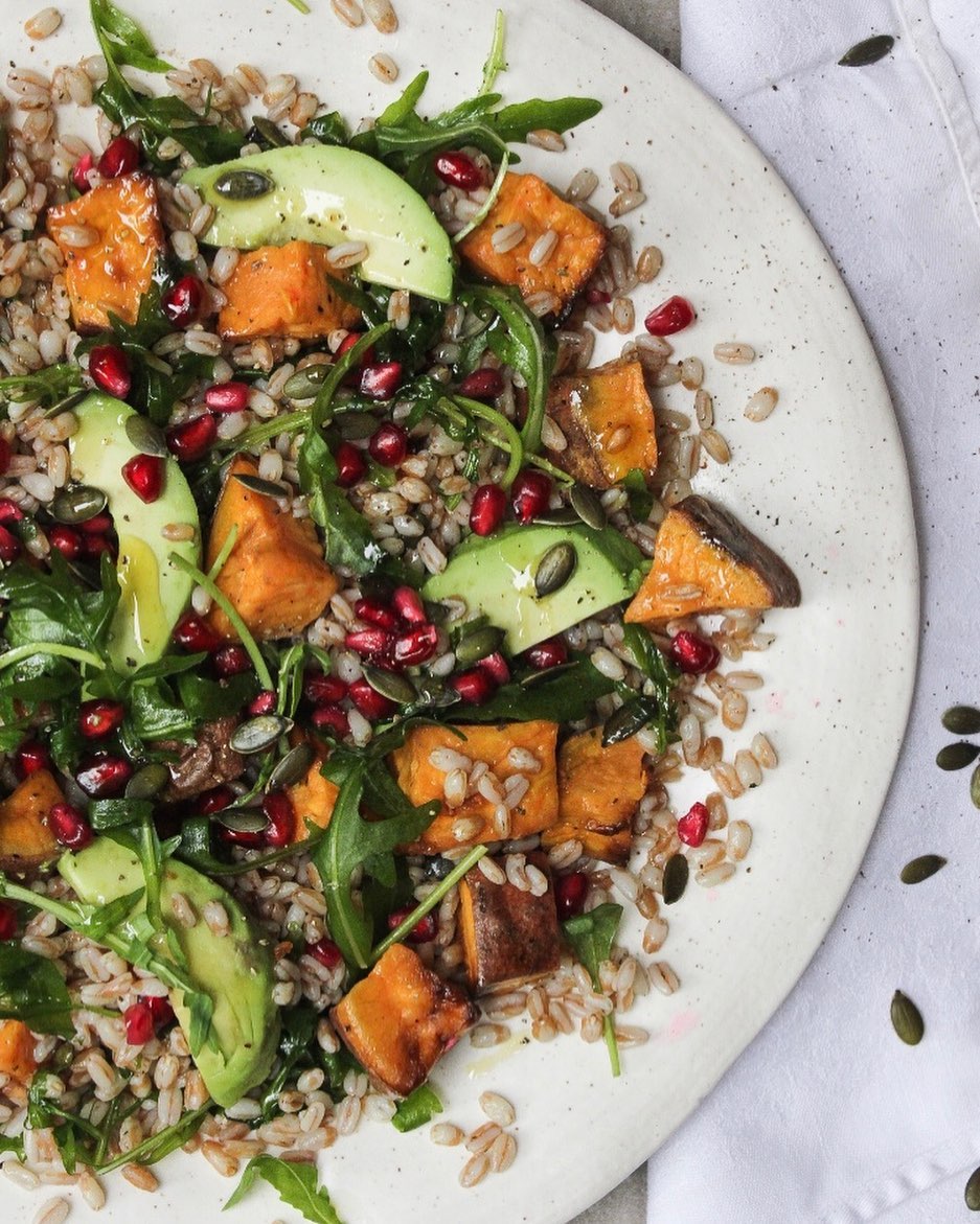 Sweet Potato Avocado and Barley Salad