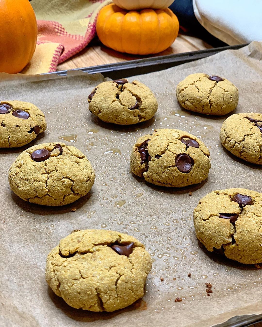 Vegan Pumpkin Chocolate Chip Cookies