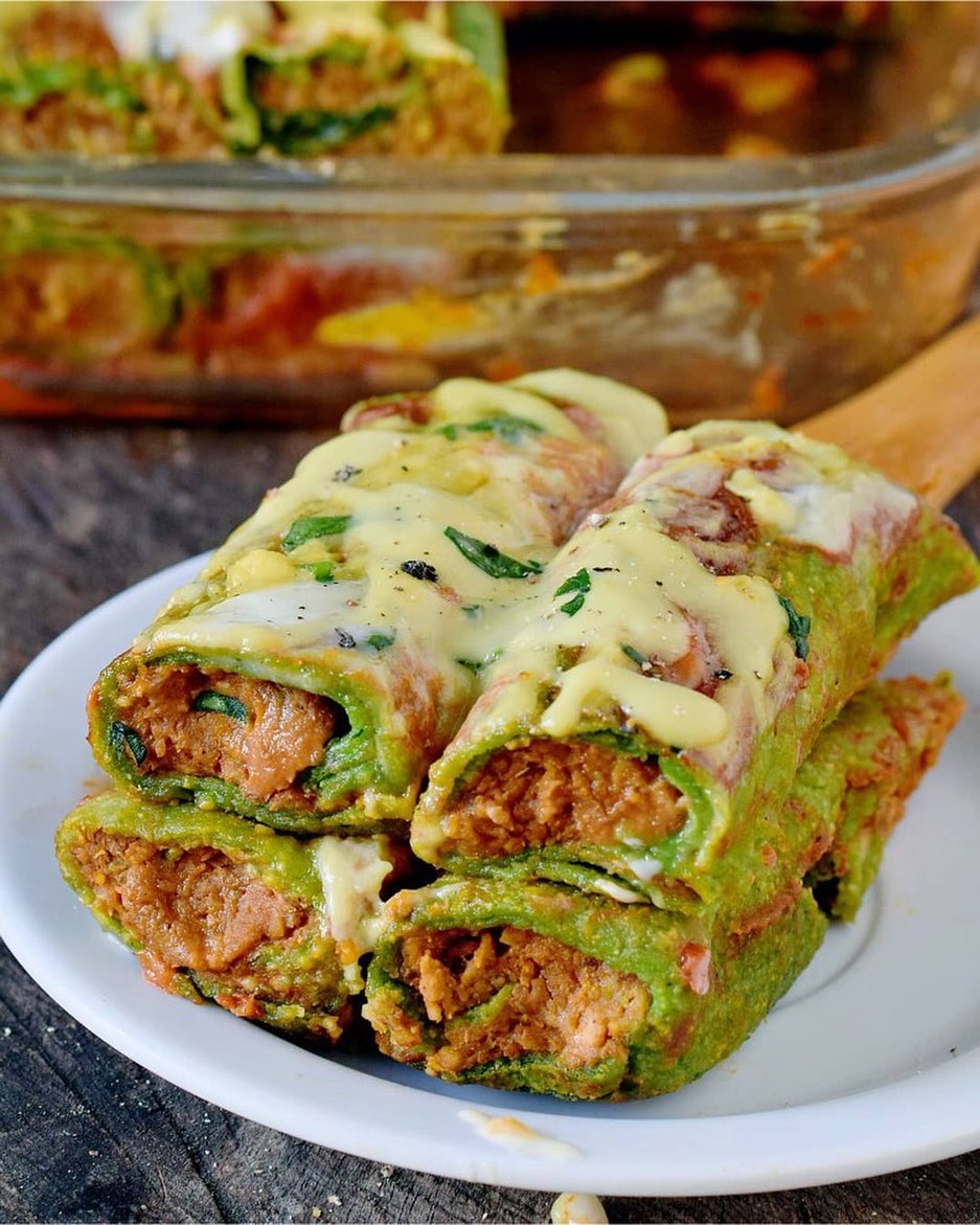 Vegan Enchiladas with Lentil Filling