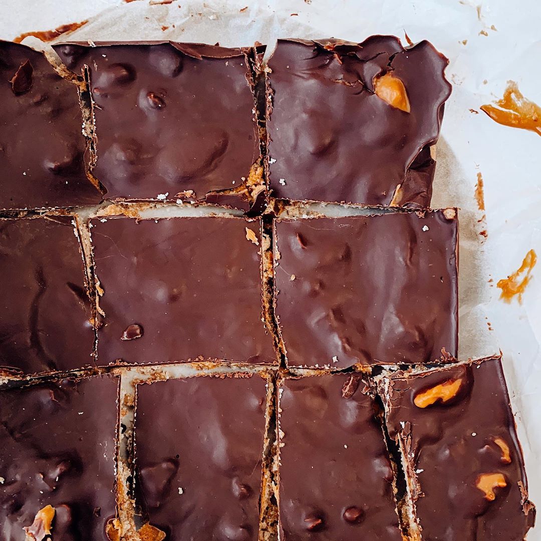 Homemade Vegan Twix Bar Squares