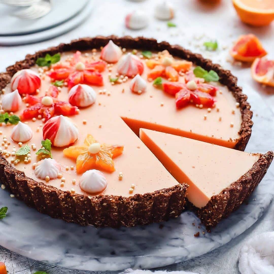 Blood Orange Curd Tart with Hazelnut Crust