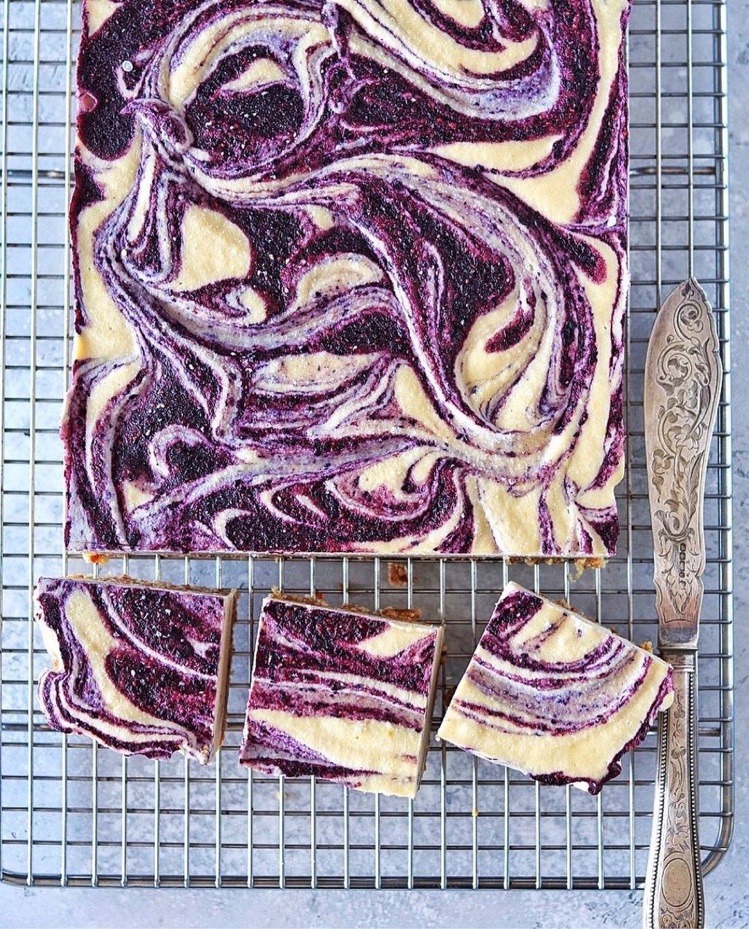 Blueberry and Lemon Swirl Cheesecake