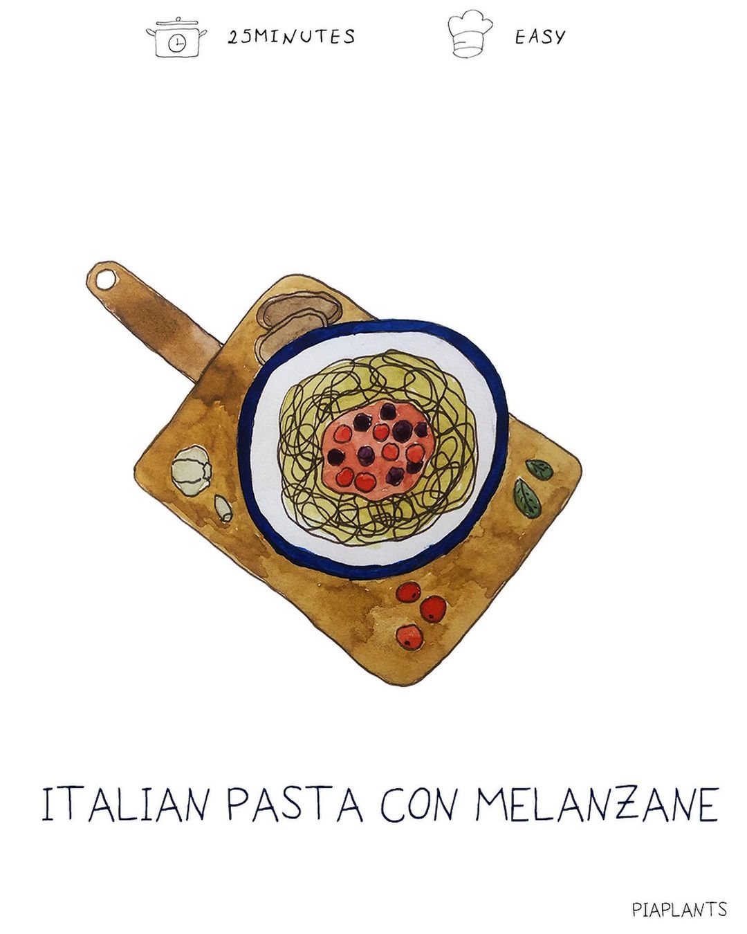 Spaghetti with Eggplant, Garlic, and Herbs