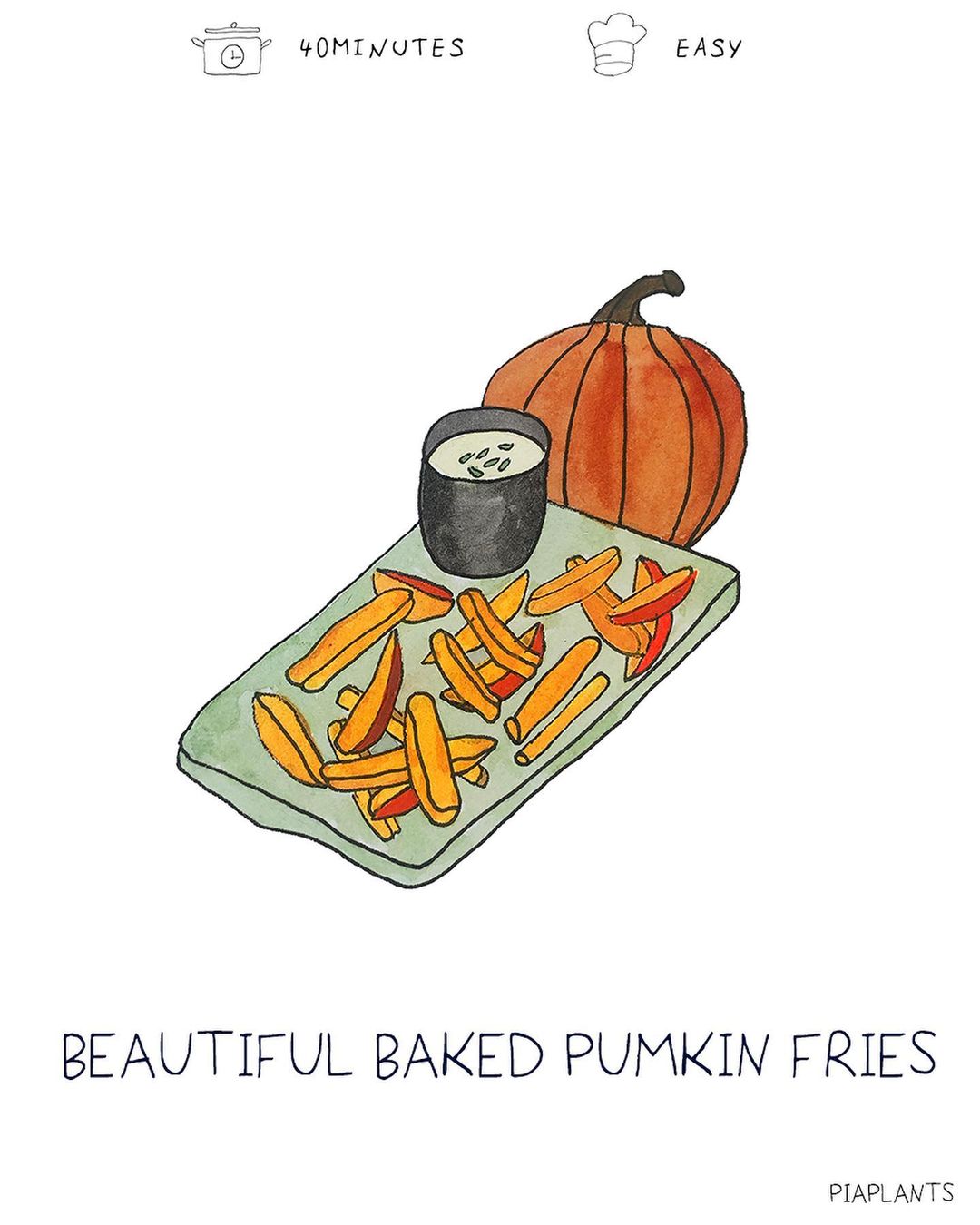 Baked Pumpkin Fries with Herb Yogurt Dip