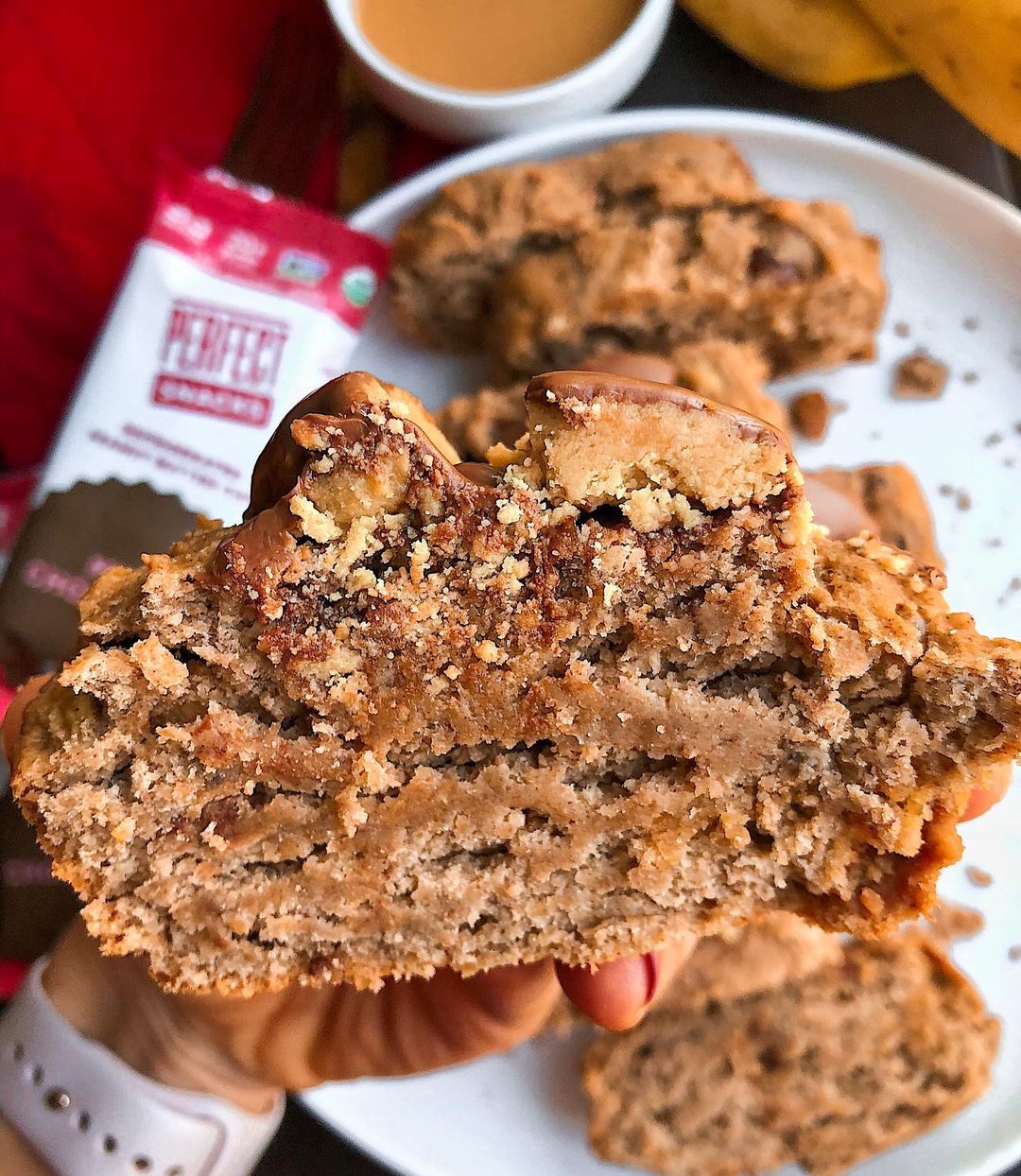 Peanut Butter Cup Banana Bread