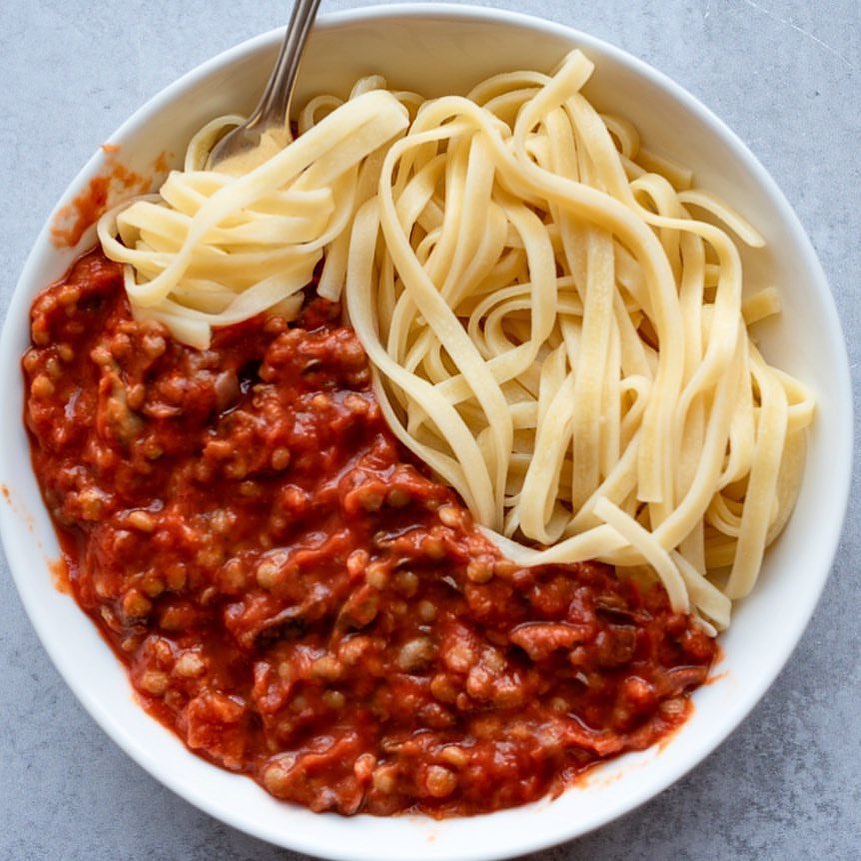 Lentil Mushroom Bolognese Sauce