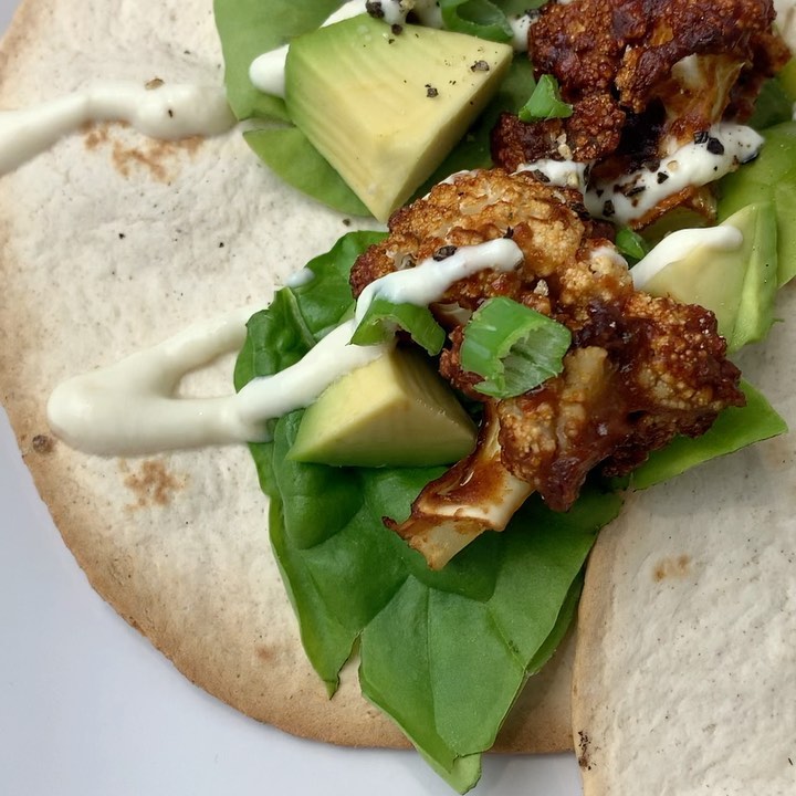 Cauliflower Wings in Tortilla Wraps