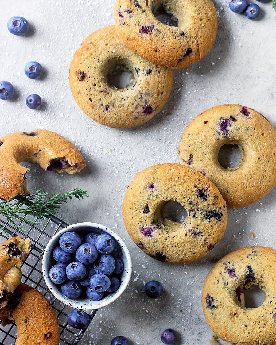 Delicious Blueberry Vegan Donuts for Breakfast and Snacking
