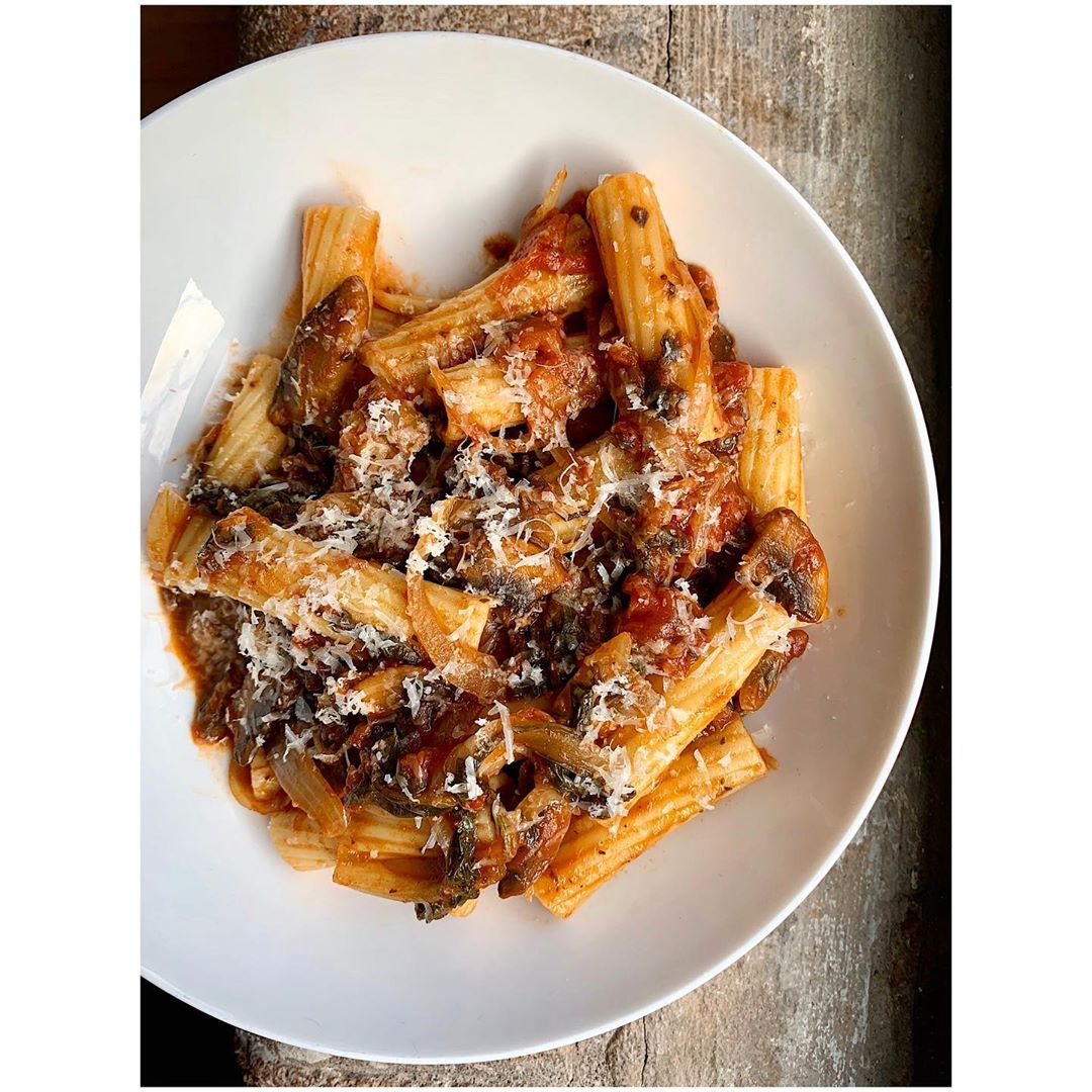 Mushroom Spinach Tomato Pasta