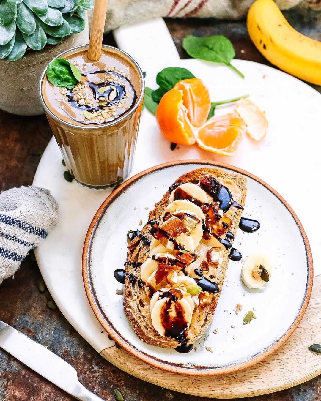Peanut Butter Smoothie and Toast