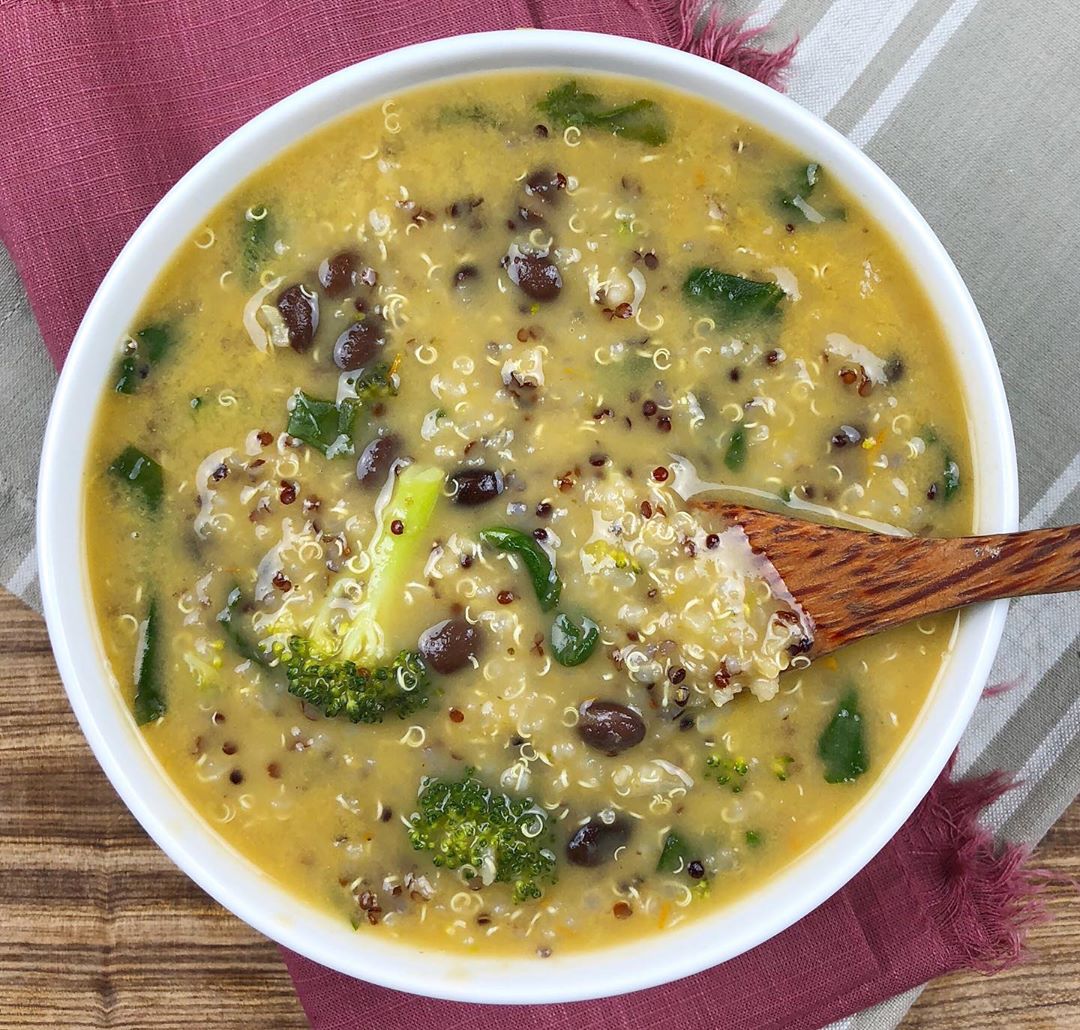 Creamy Sweet Potato Quinoa Soup with Vegetables
