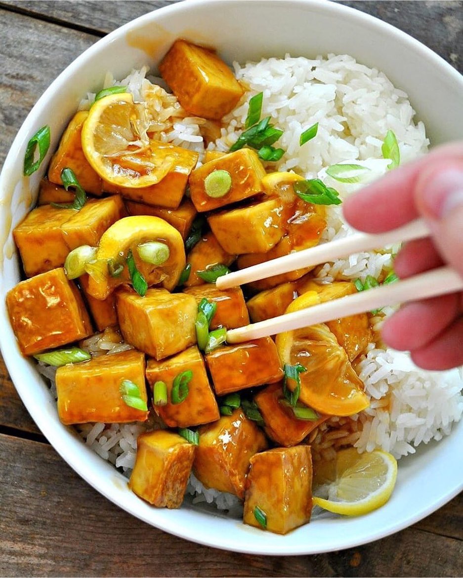 Vegan Sticky Lemon Tofu