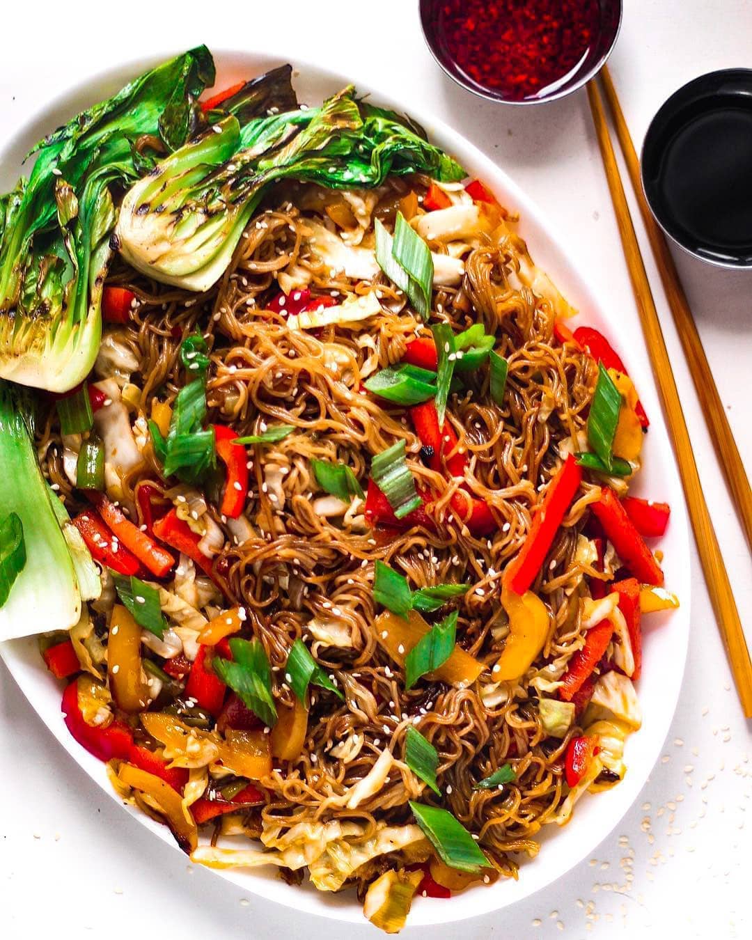 Epic Bowl Full of Veggie Stir Fried Noodles