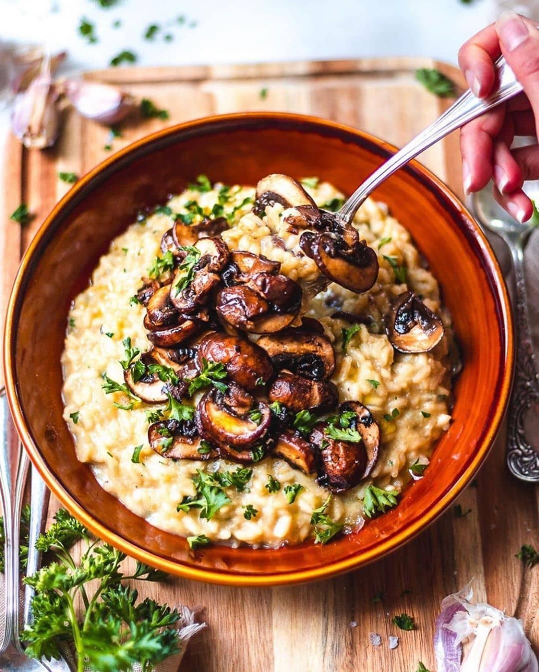 Creamy Mushroom Vegan Risotto