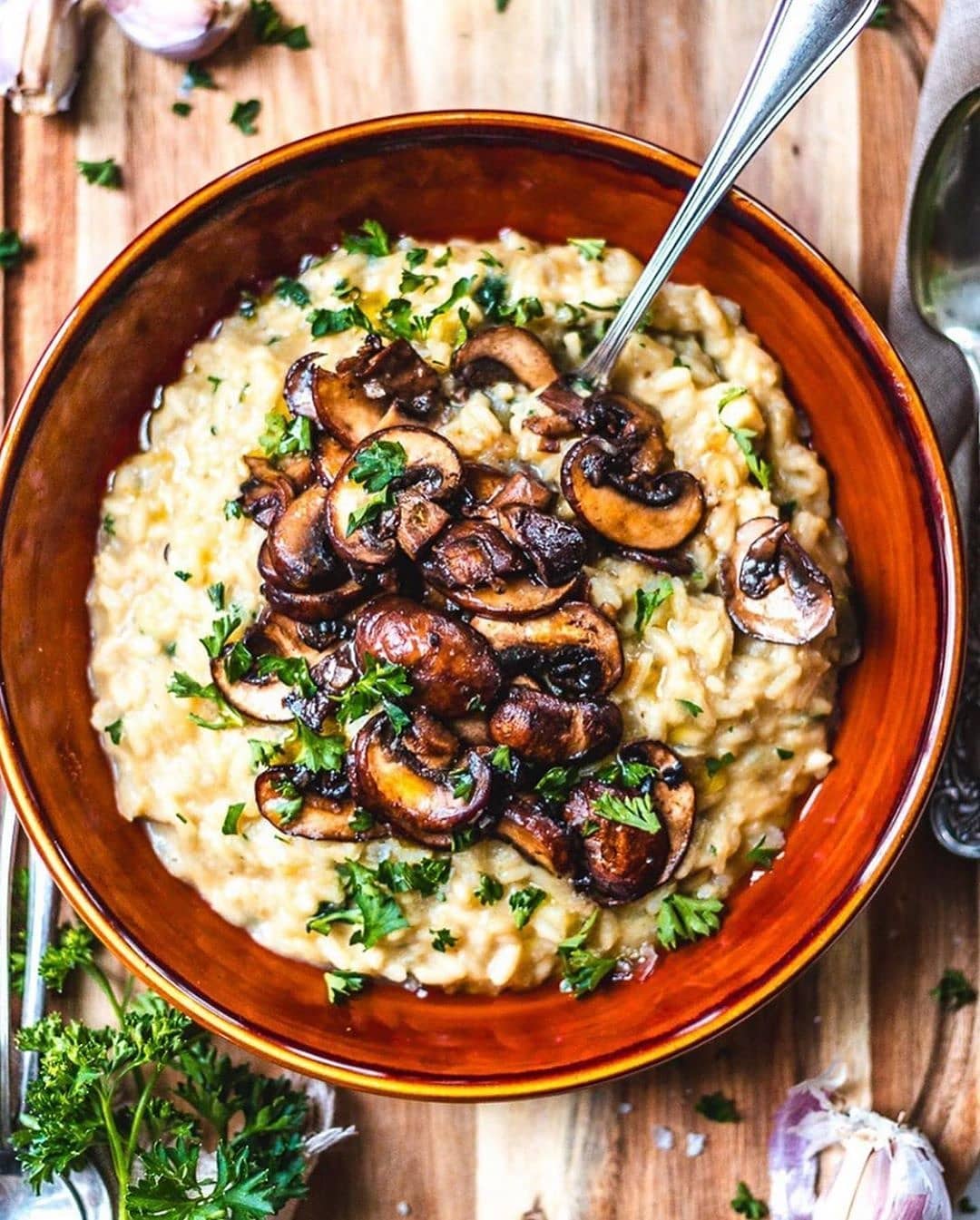 Creamy Mushroom Vegan Risotto