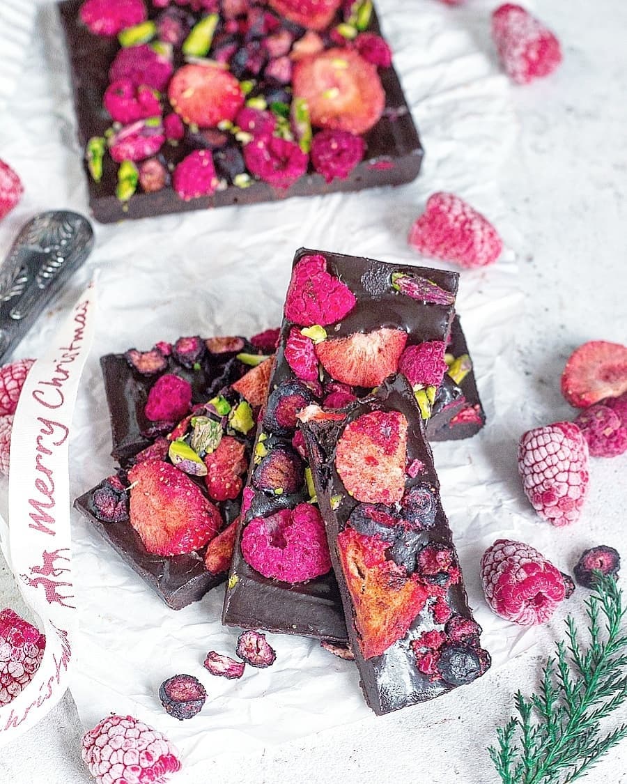 Decadent Dark Vegan Chocolate Berry Bark