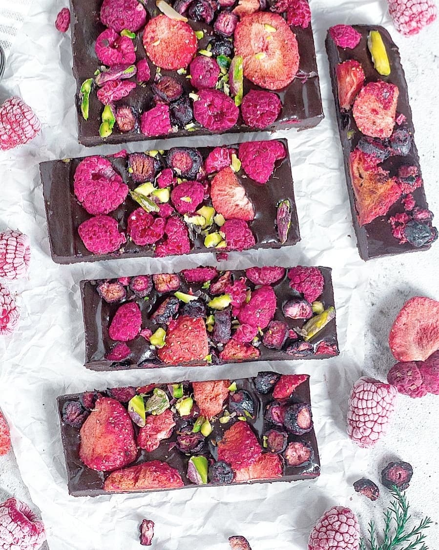 Decadent Dark Vegan Chocolate Berry Bark