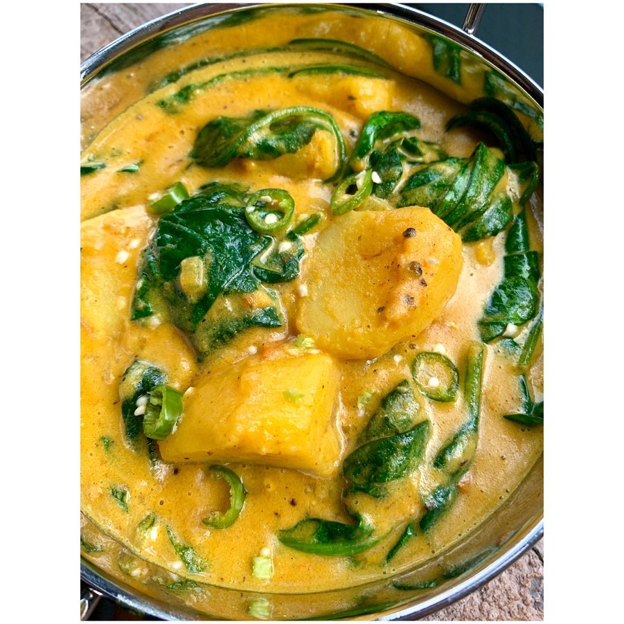 Potato Spinach and Coconut Curry
