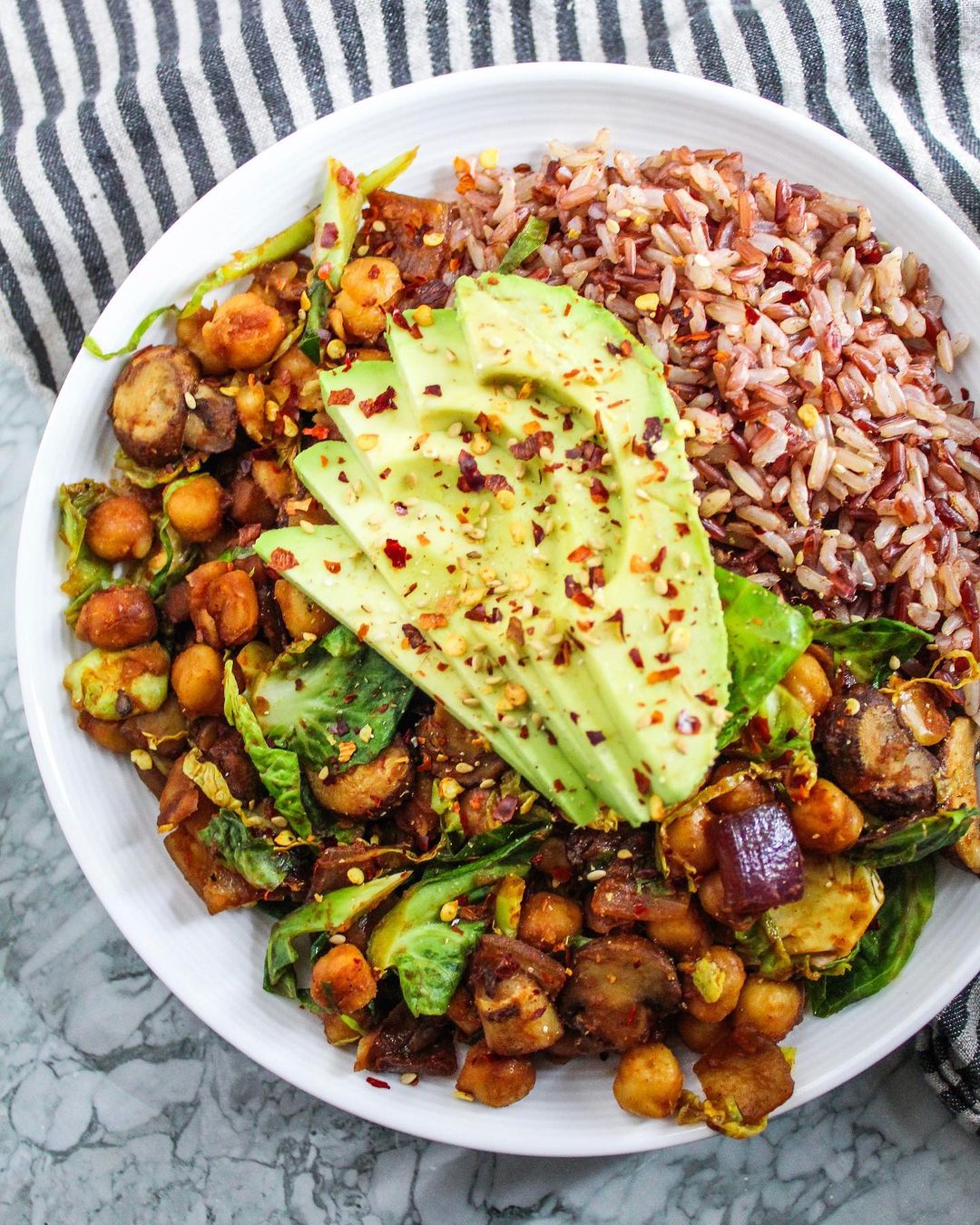 Stir Fried Chickpeas with Mushrooms and Onions