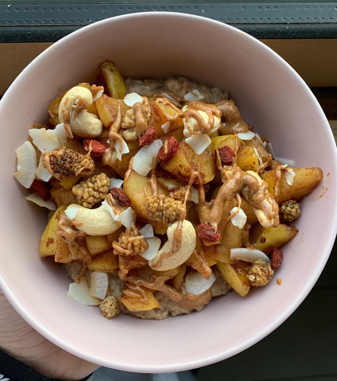 Apple Pie Inspired Oatmeal Bowl
