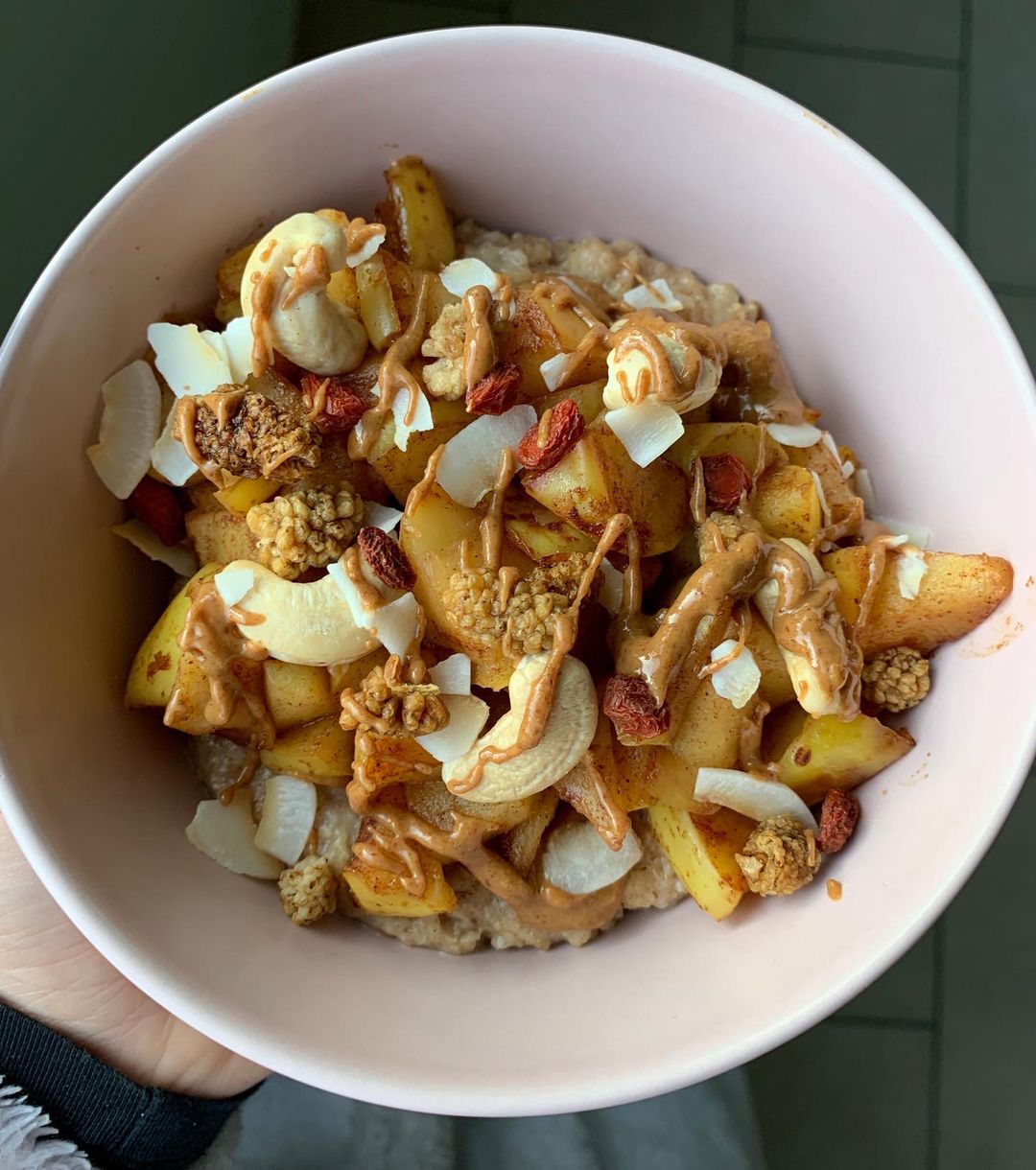 Apple Pie Inspired Oatmeal Bowl