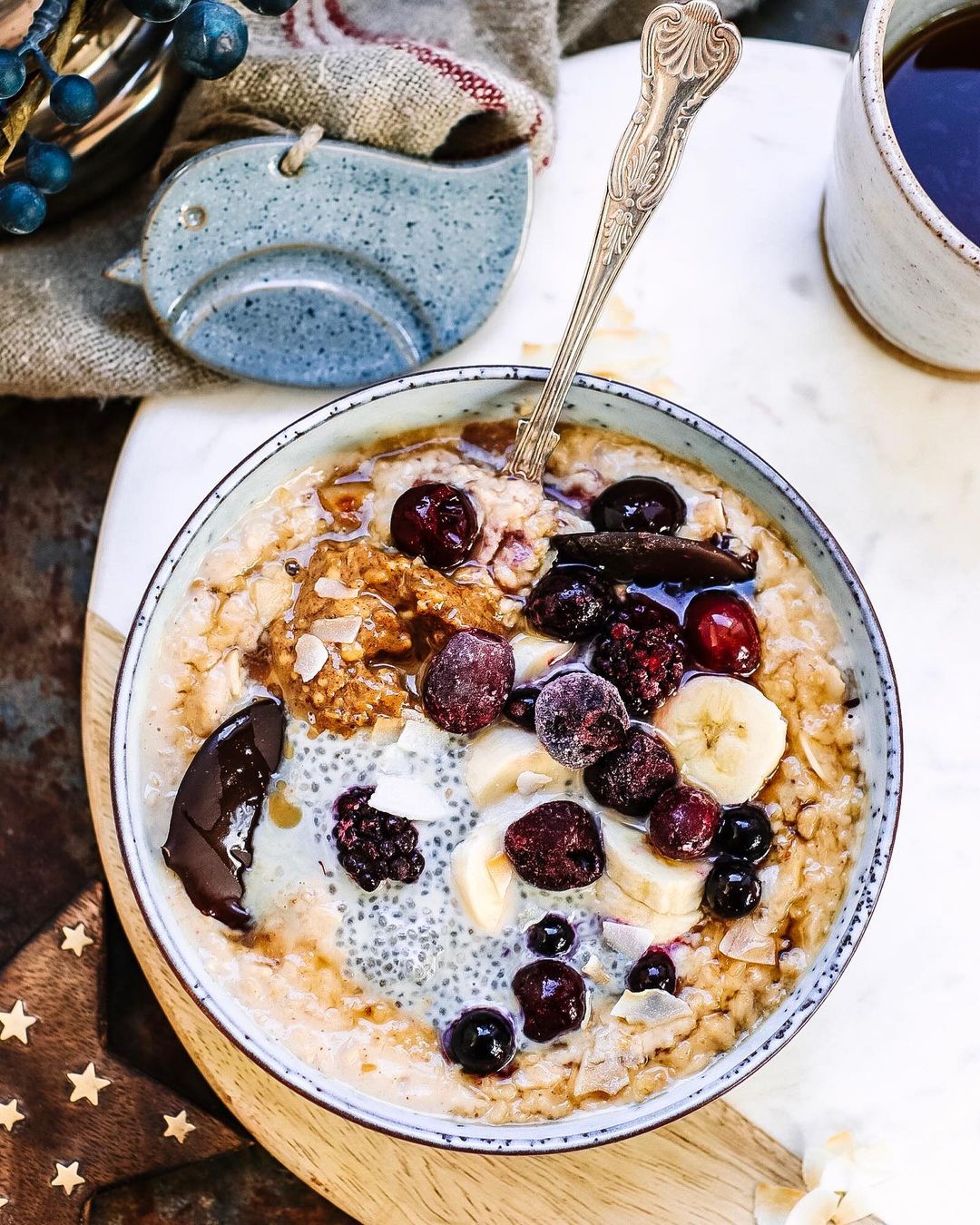 Peanut Butter Toasted Coconut Porridge with Vanilla