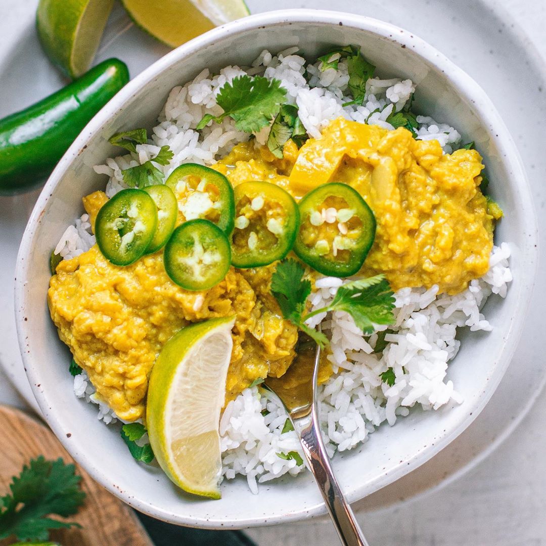 Mild Spiced Apple Ginger Dal Bowl