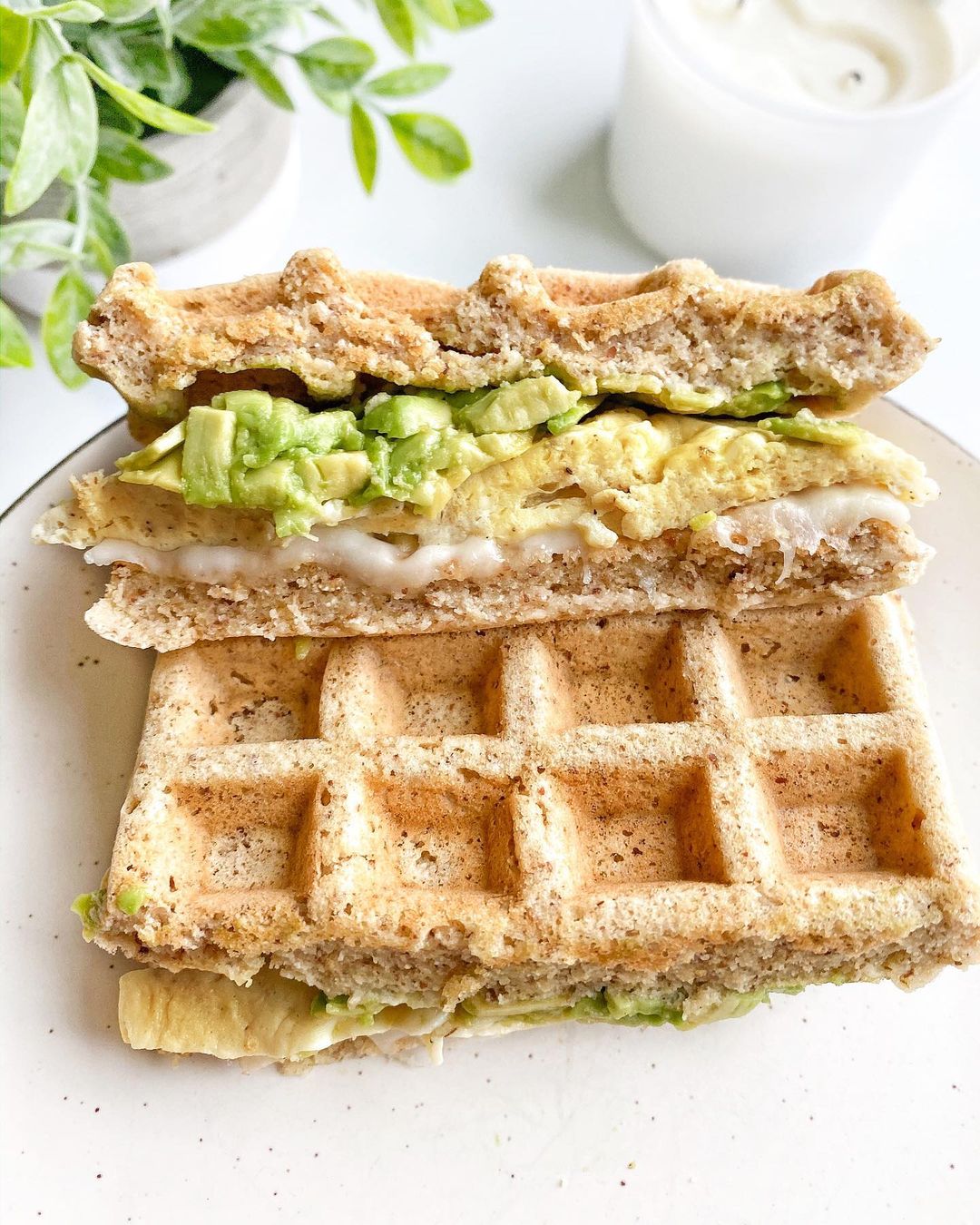 Paleo Waffle Breakfast Sandwich with Avocado