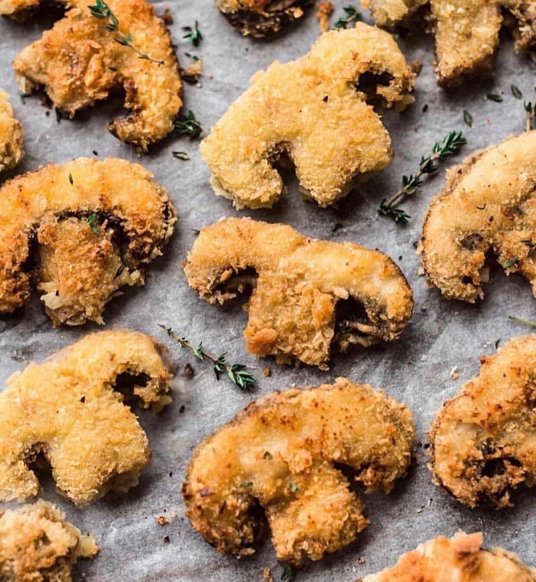 Crunchy Breaded Portobello Mushrooms Dish
