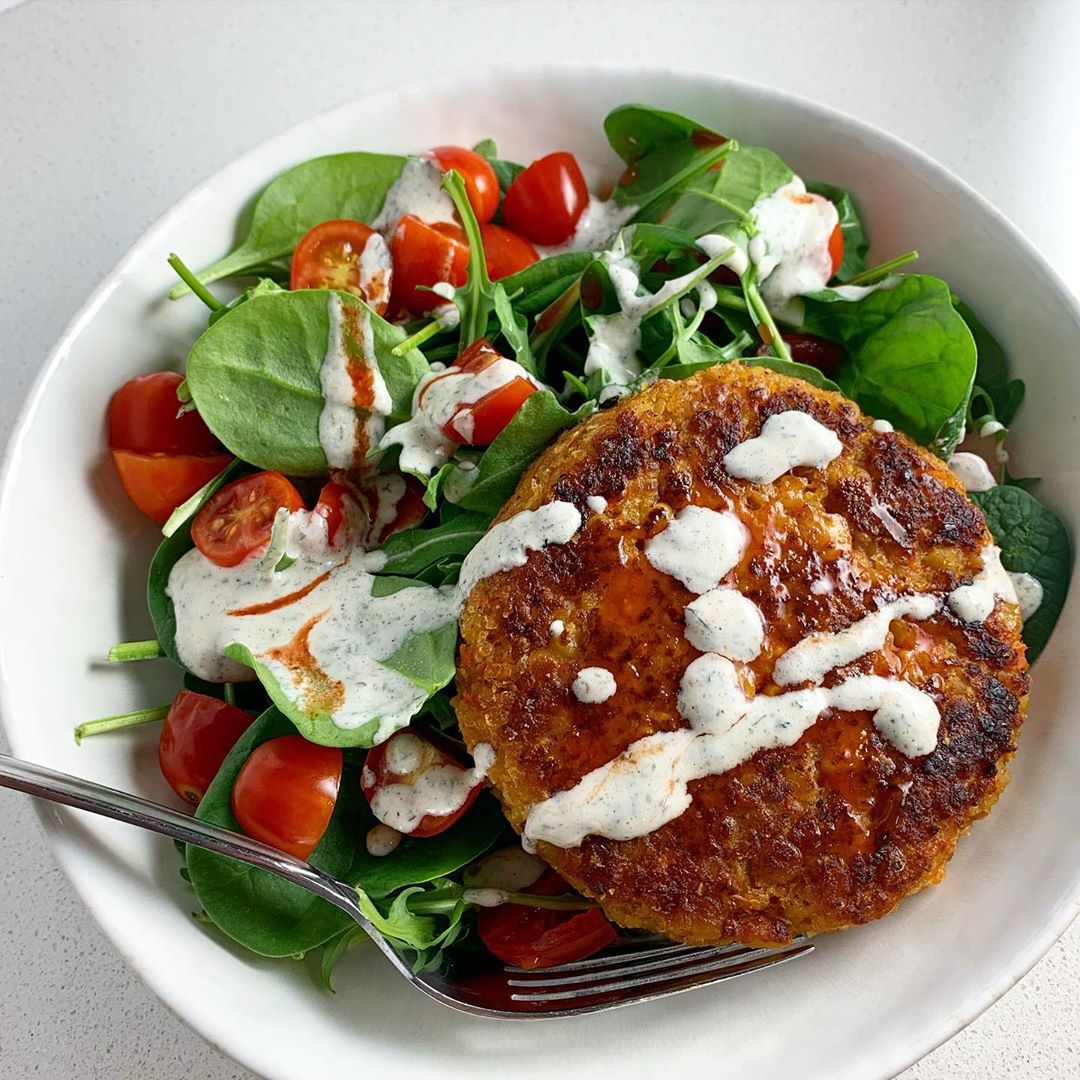 Plant-Based Gluten-Free Buffalo Chickpea Burgers