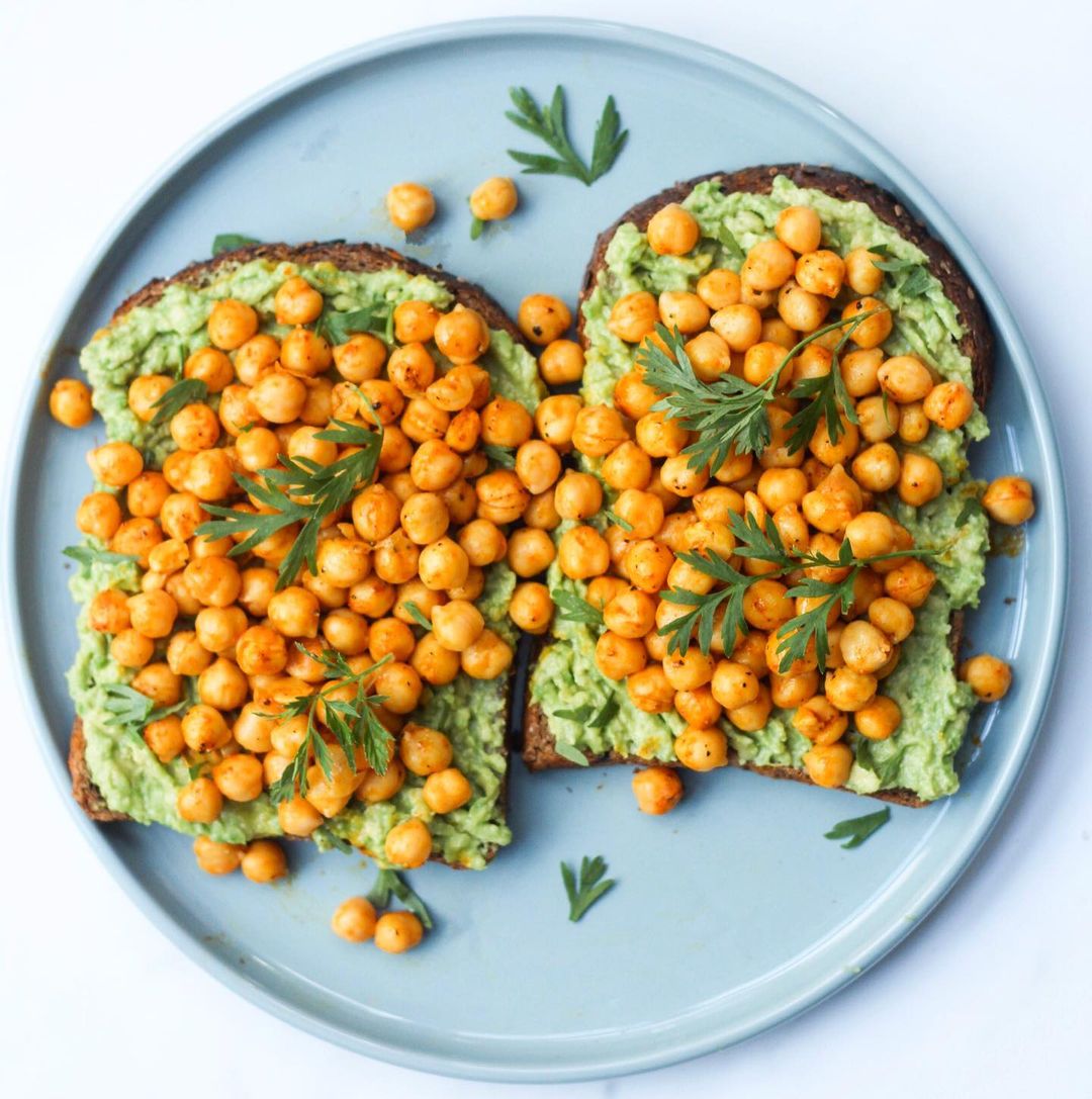 Delicious Loaded Avocado and Chickpea Toast