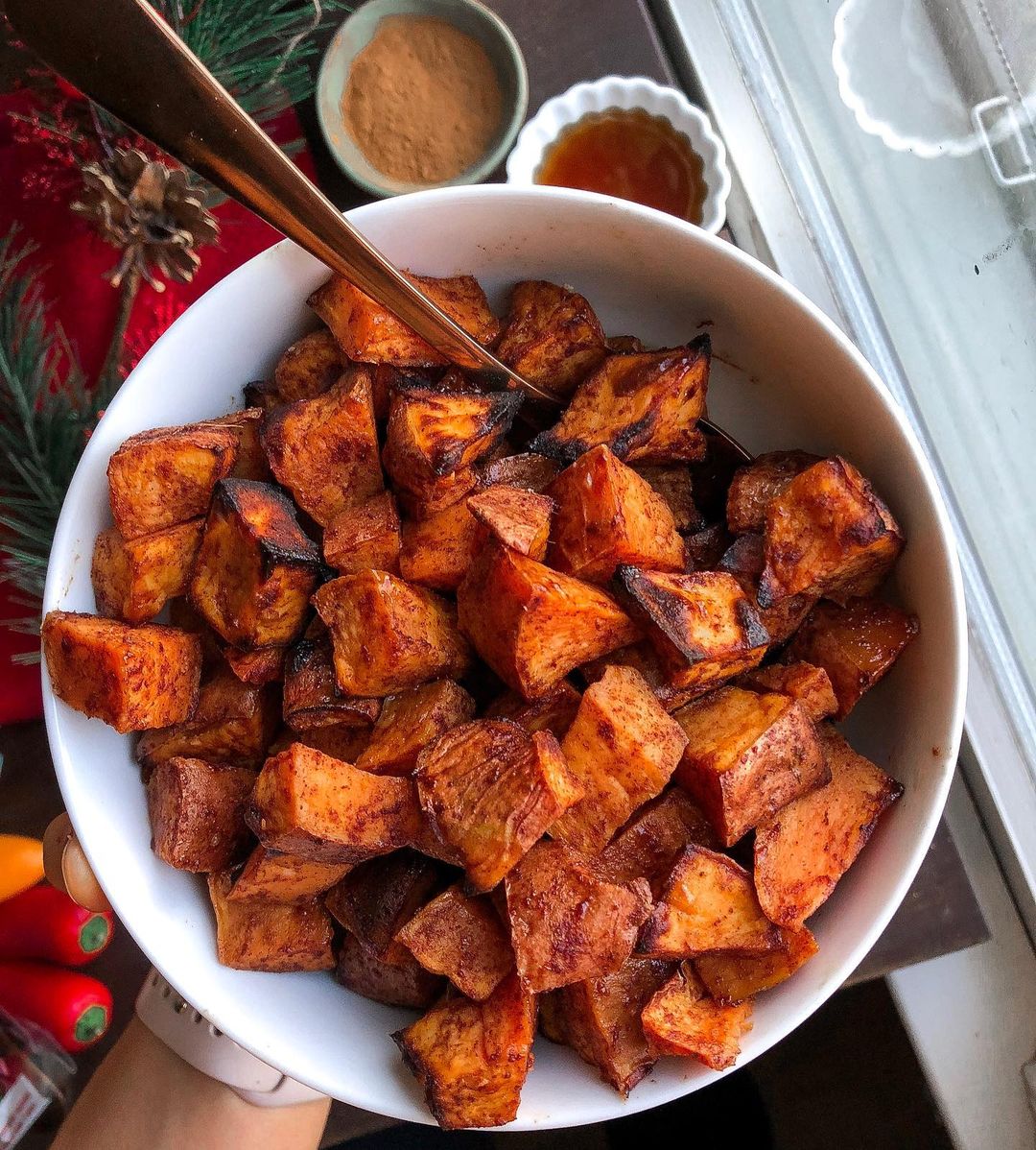 Air Fried Maple Sweet Potatoes