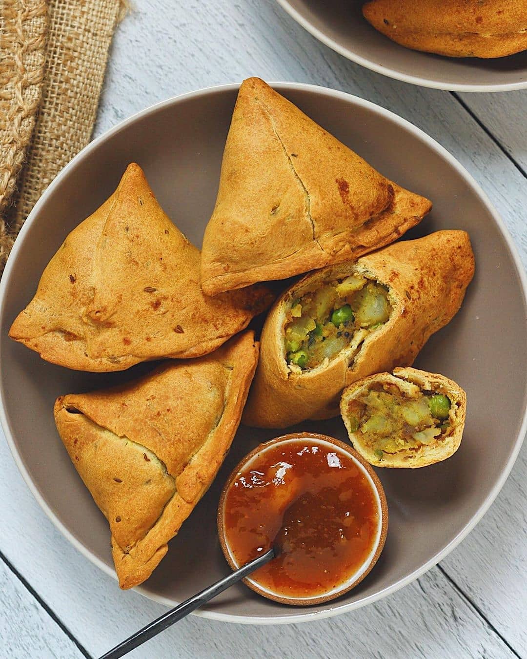 Air-Fried Potato and Pea Samosas