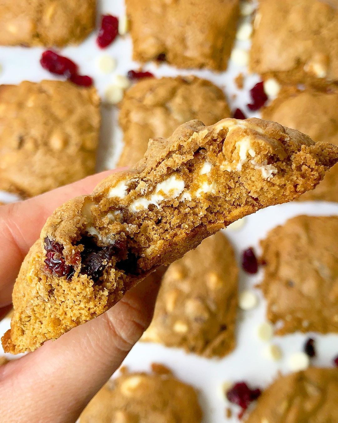 Pillowy Soft Cranberry White Chocolate Cookies
