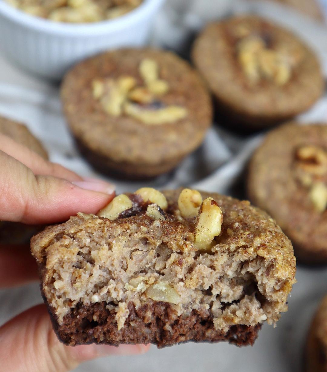 Chocolaty Banana Nut Oat Muffins