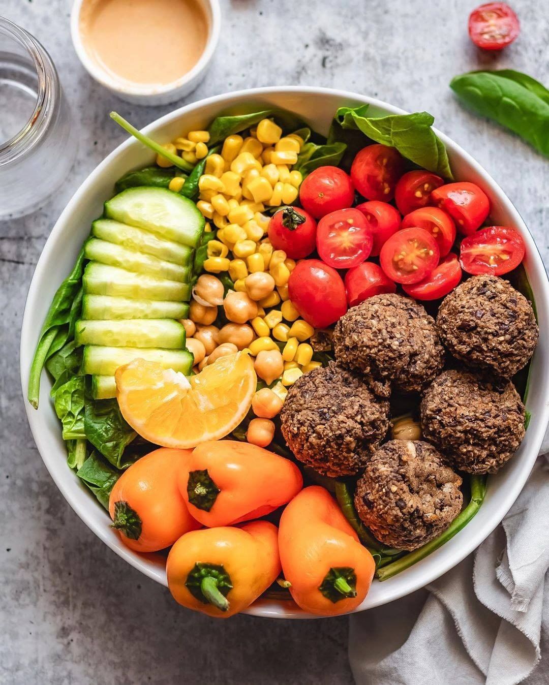 Colorful Black Bean Falafel Bowl