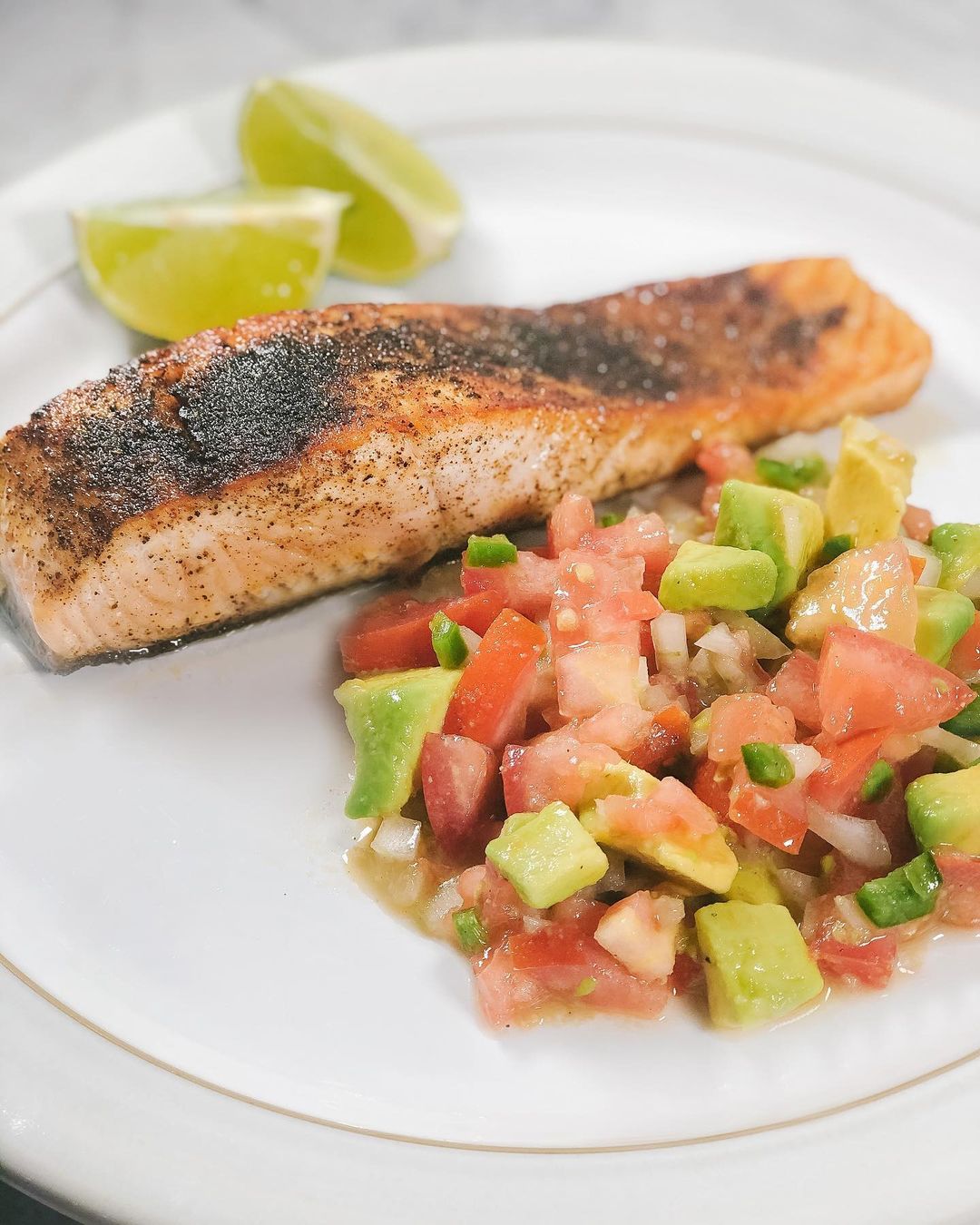 Crispy Salmon with Avocado Salsa