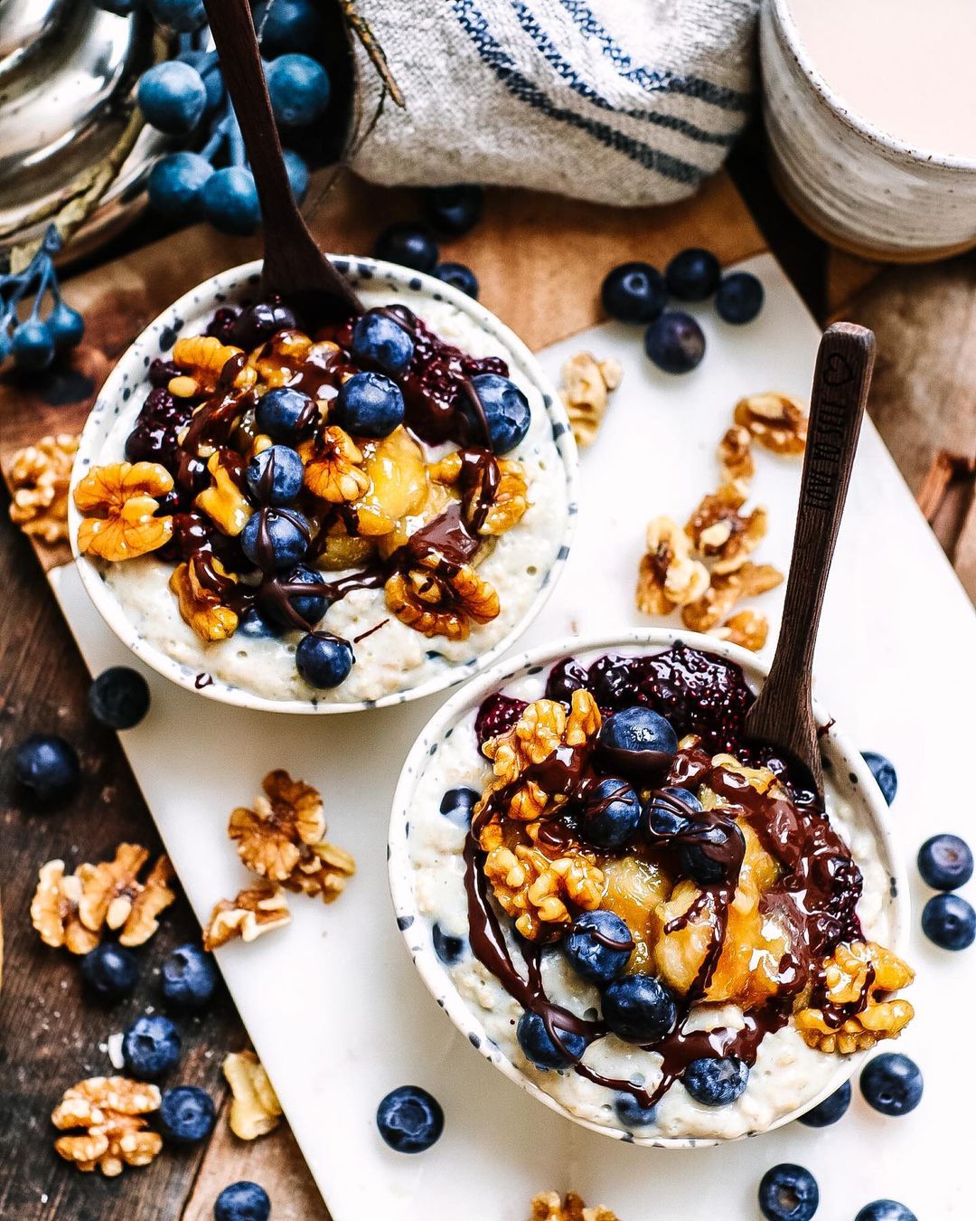Blueberry and Banana Porridge with Cashew Butter