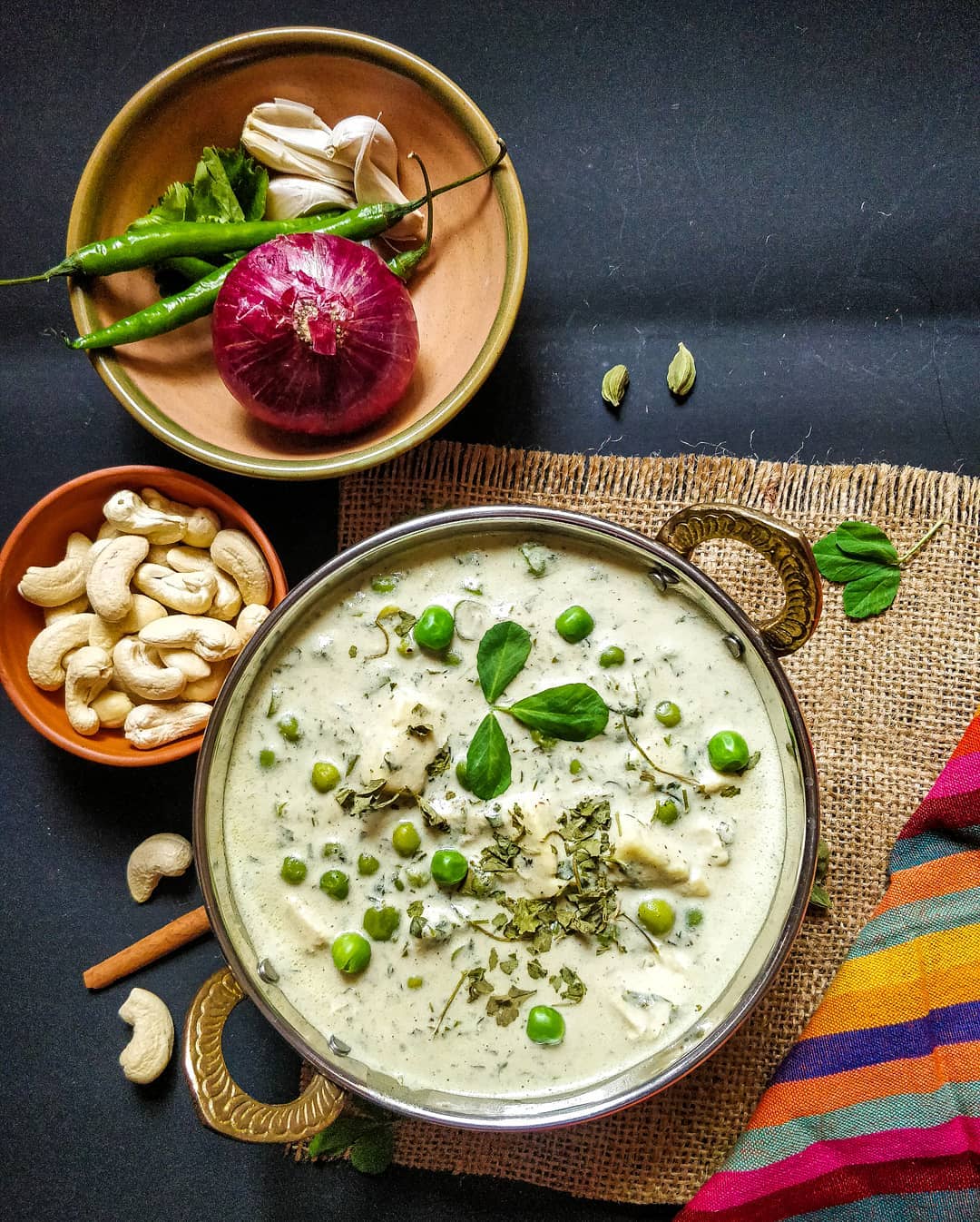 Creamy Fenugreek Peas and Paneer Curry