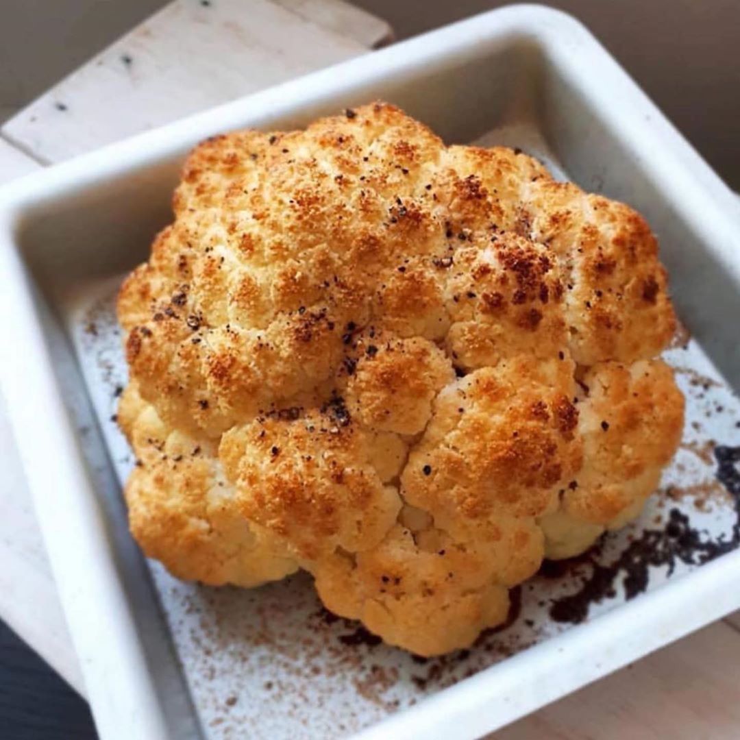 Roasted Whole Cauliflower with Garlic and Spices