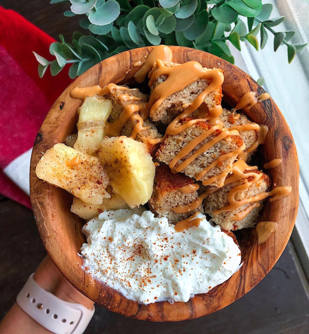 Banana Bread Bowl with Yogurt and Banana