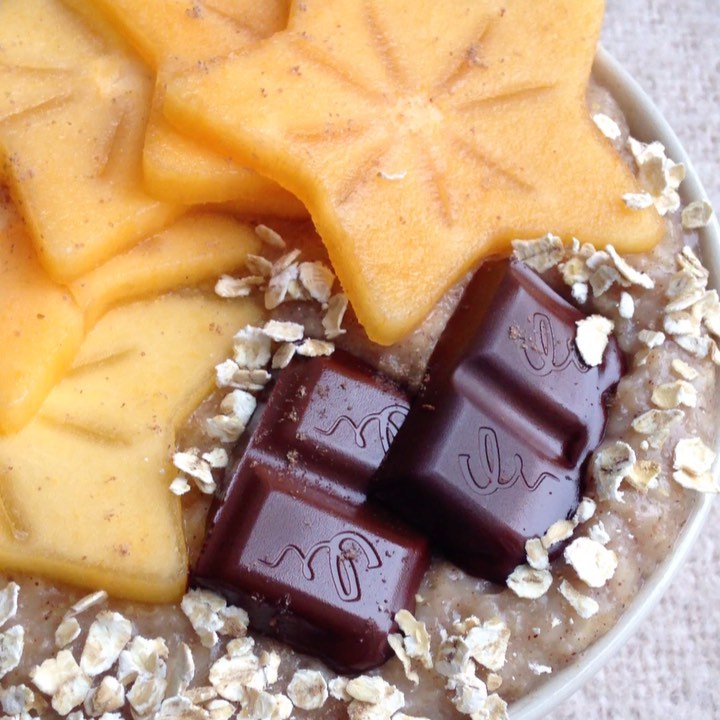 Persimmon Stars and Chocolate Oatmeal