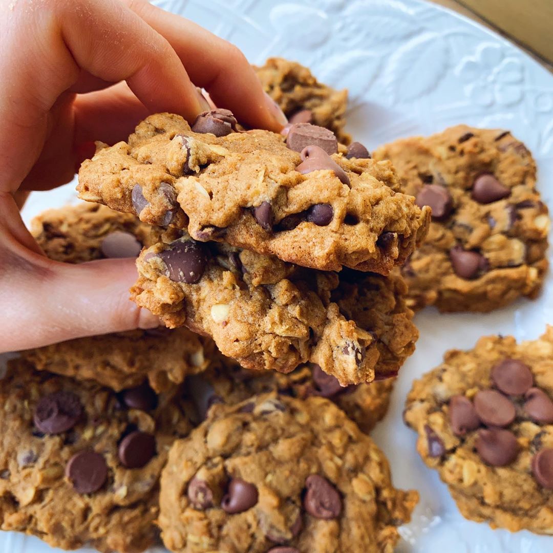 Pumpkin Oatmeal Chocolate Chip Cookies