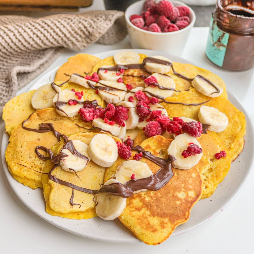Vegan Saffron Pancakes for Breakfast