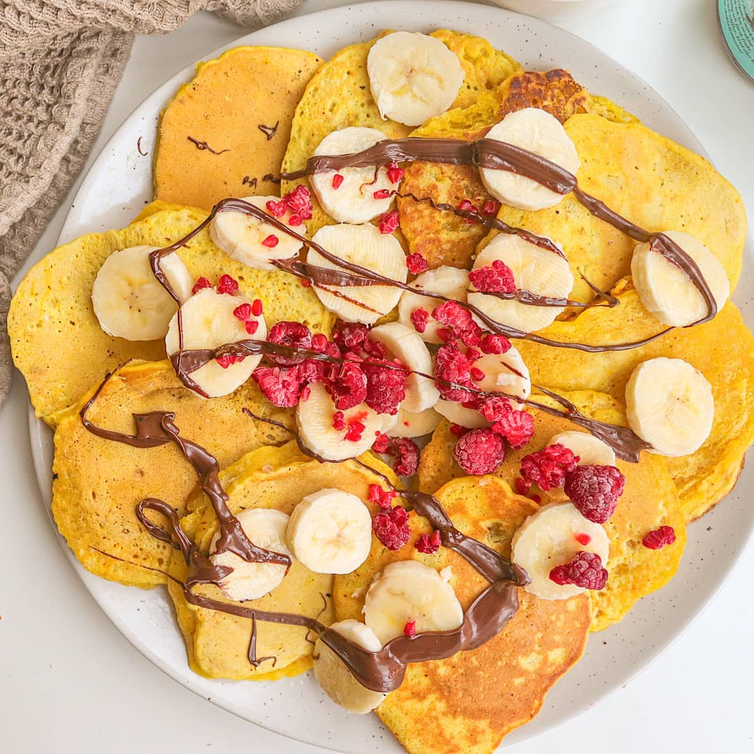 Vegan Saffron Pancakes for Breakfast