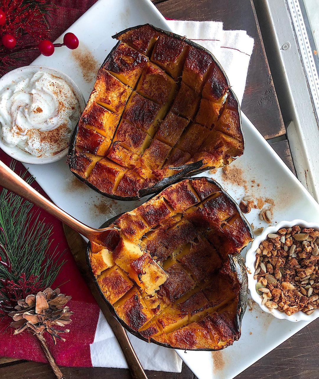 Healthier Cinnamon Sugar Acorn Squash